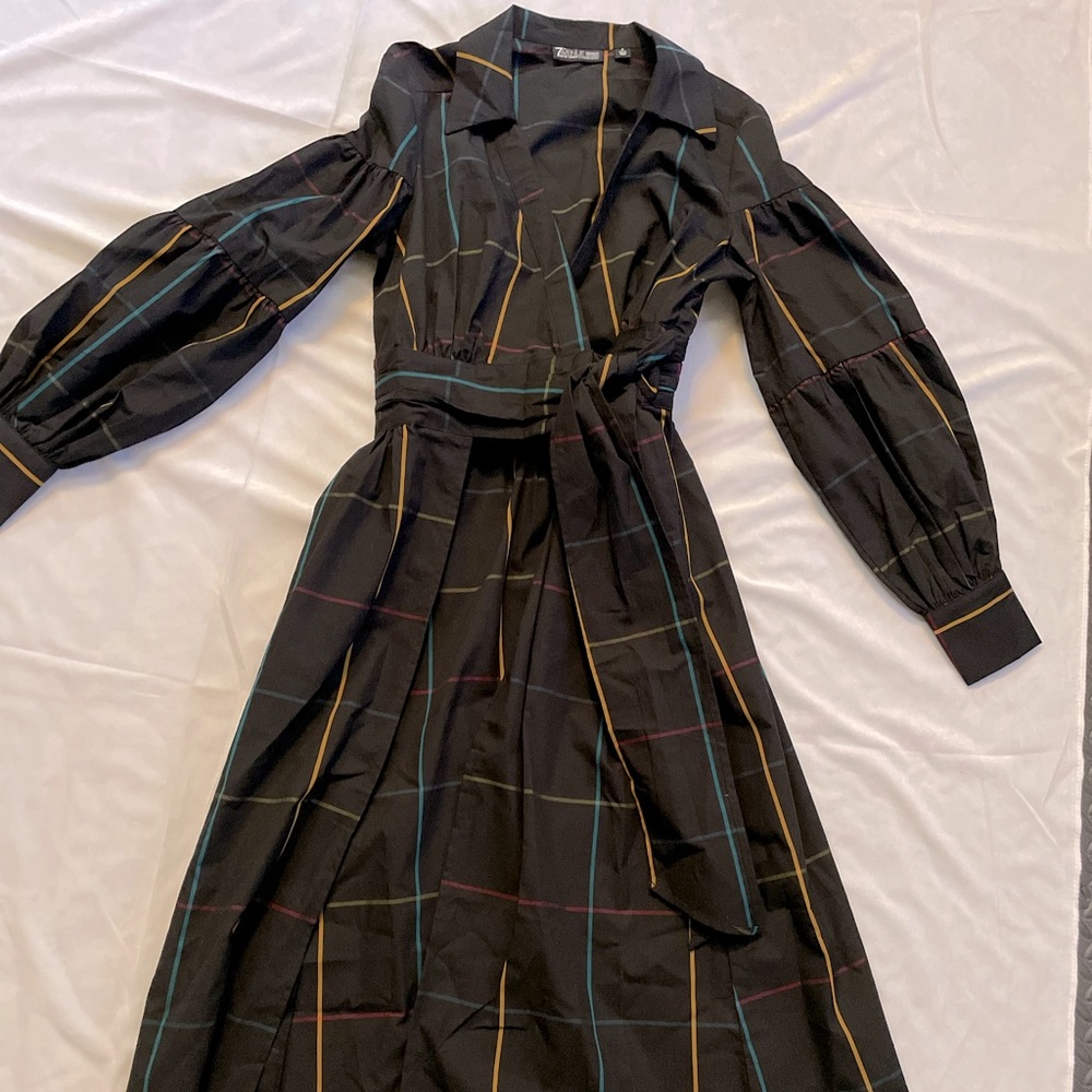 NY&Co. Multicolored jacket/kimono/maxi shirt w/tie